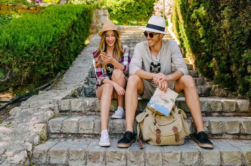 Couple on steps